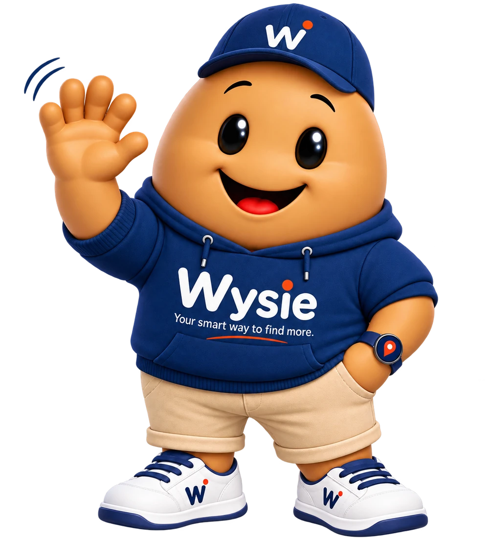 Wysie character waving